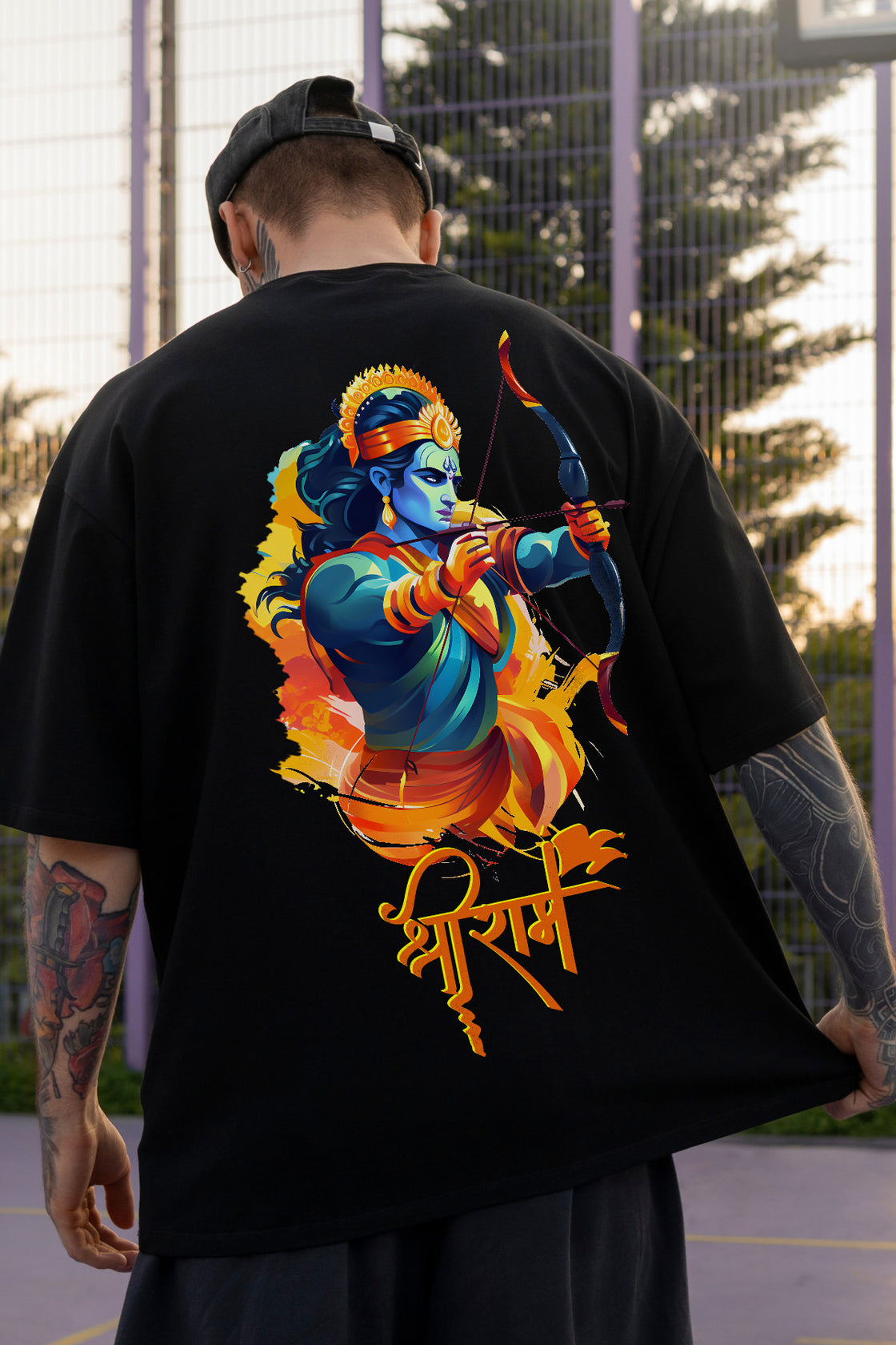 Men's Shree Ram 7 Graphic Oversized/Regular T-shirt