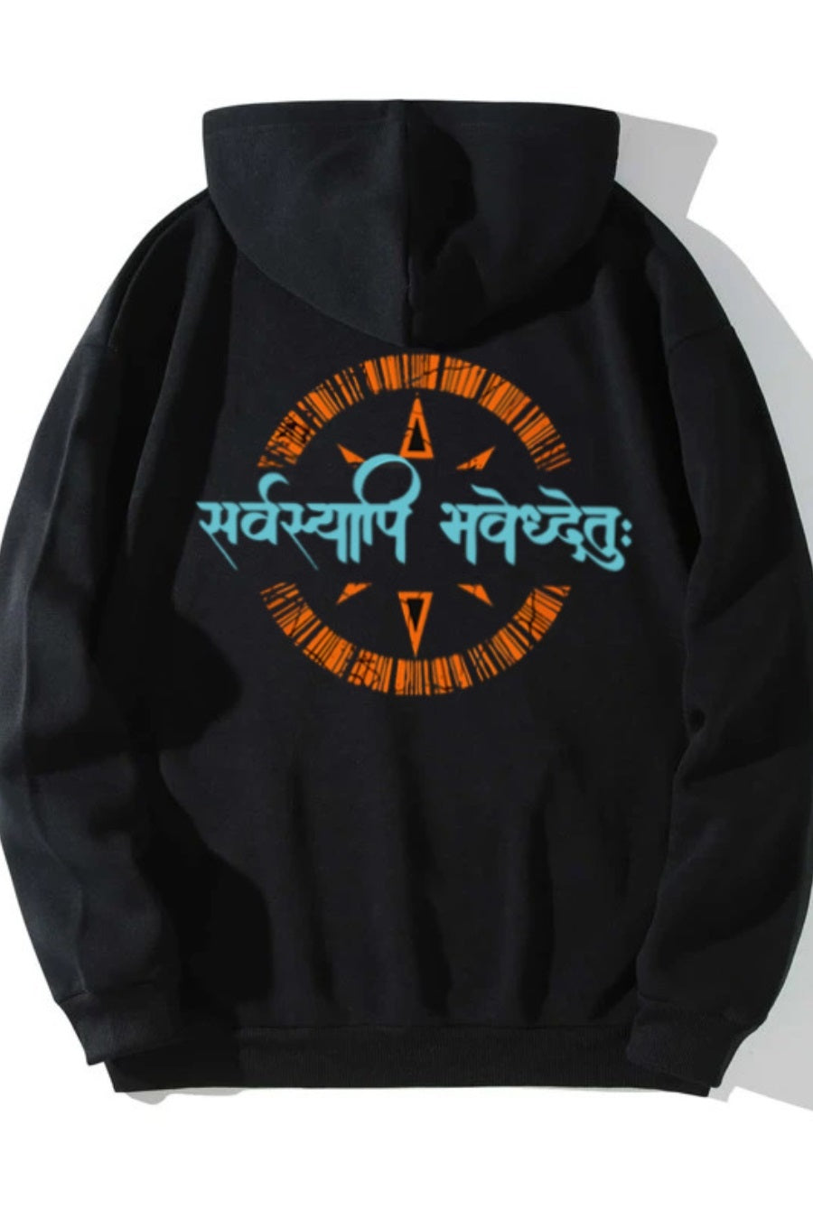 Sarvyapi Bhavedhyetu Printed Black Hoodies