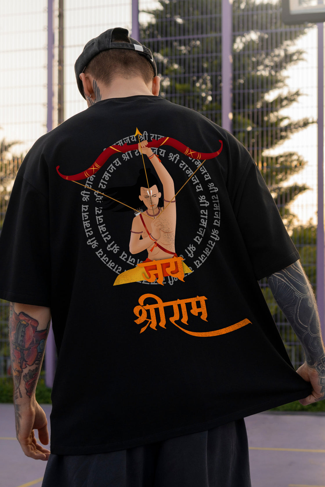 Men's Jai Shree Ram 3 Graphic Oversized T-shirt