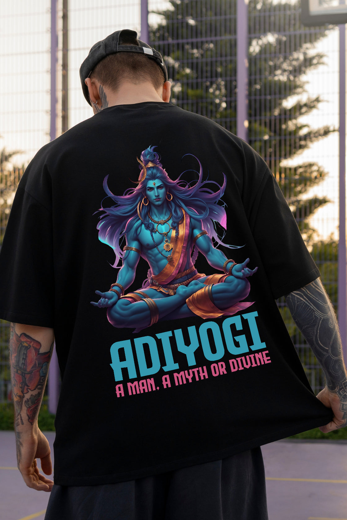 Men's Adiyogi Printed Oversized/Regular T-shirt