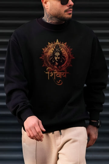 Shivay Printed Black Sweatshirt