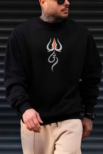 Trishul Printed Black Sweatshirt