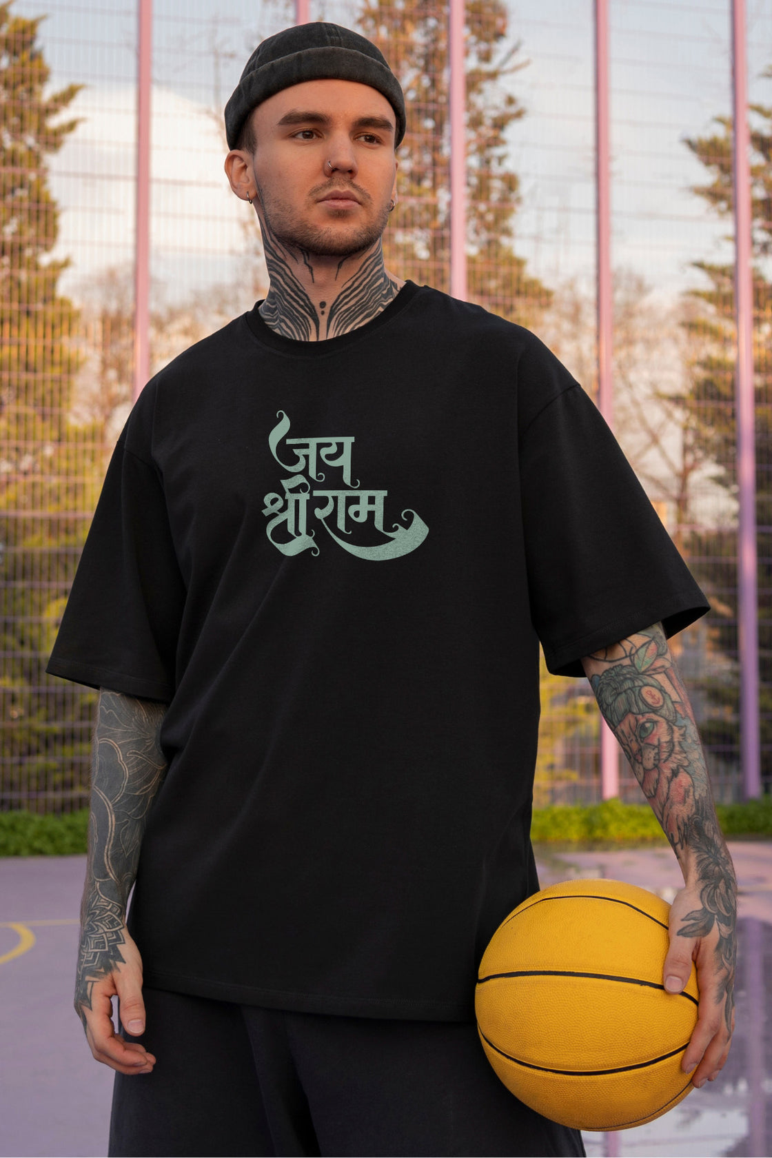 Men's Shree Ram 6 3D Printed Oversized T-shirt