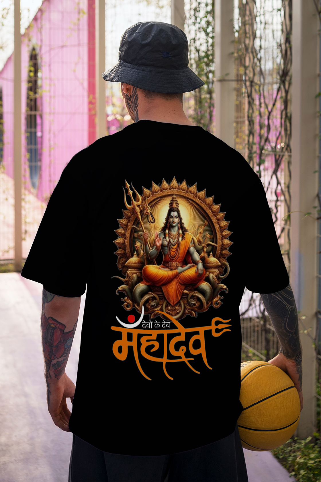 Men's Devon Ke Dev Mahadev Graphic Oversized/Regular T-shirt