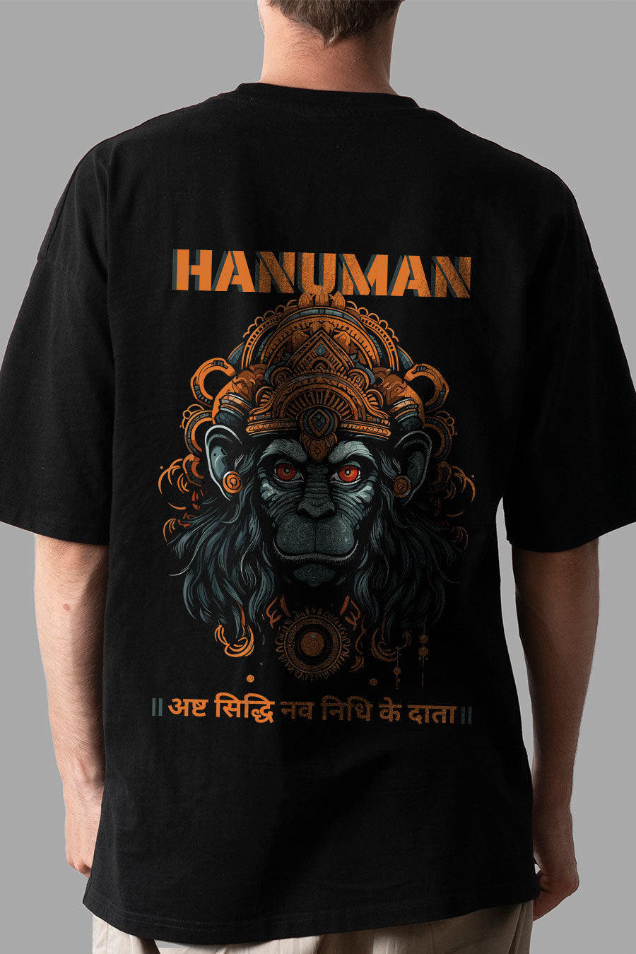 Men's Hanuman Printed Oversized/Regular T-shirt