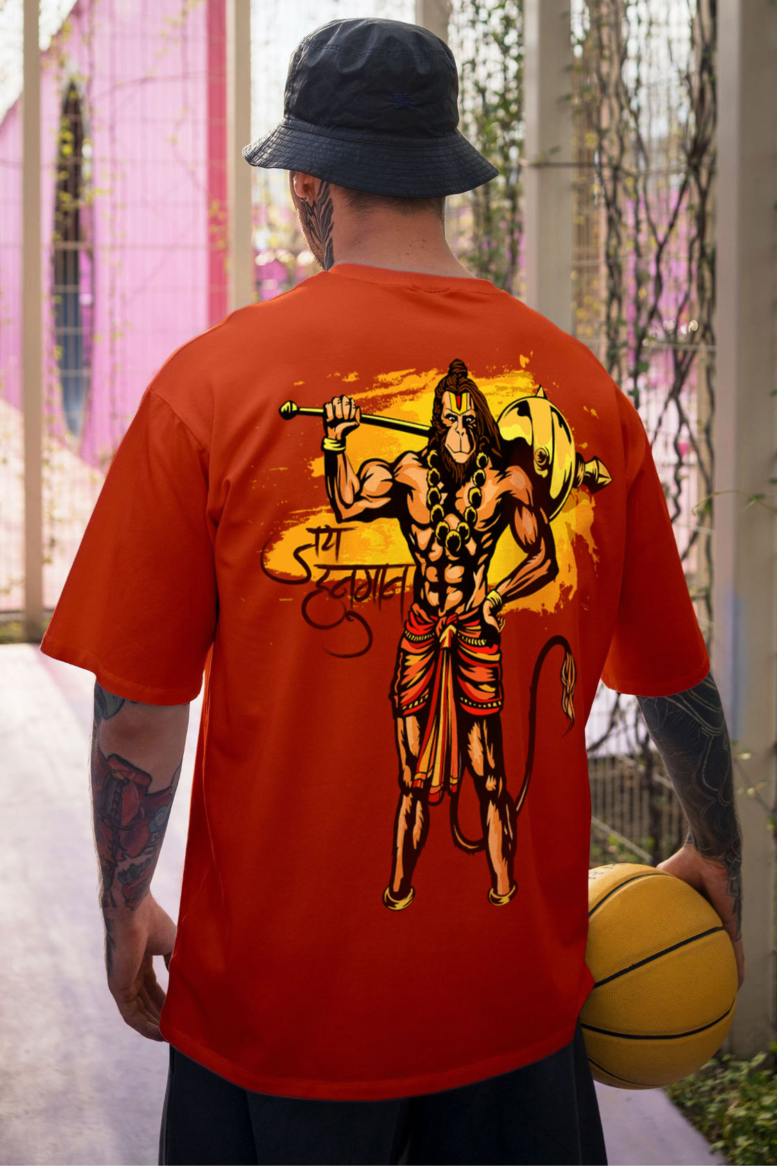 Men's Jai Hanuman Graphic Oversized T-shirt