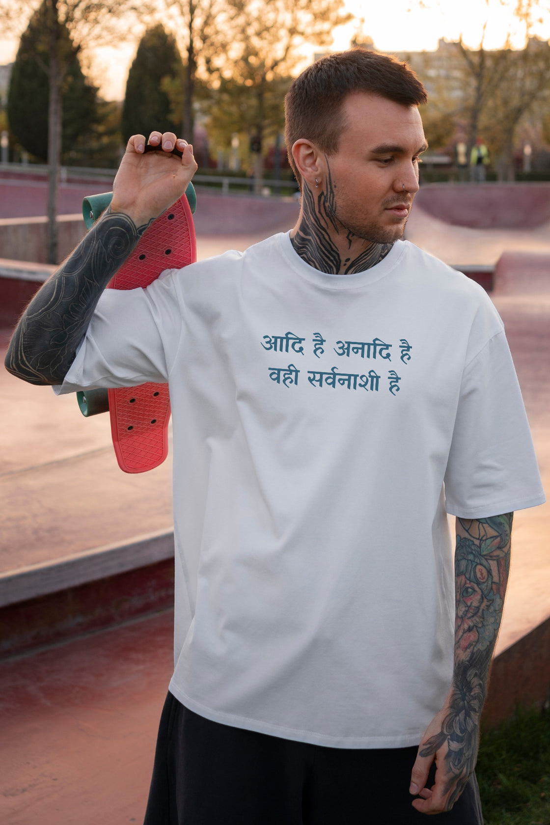 Men's Sarvnashi Printed Oversized/Regular T-shirt