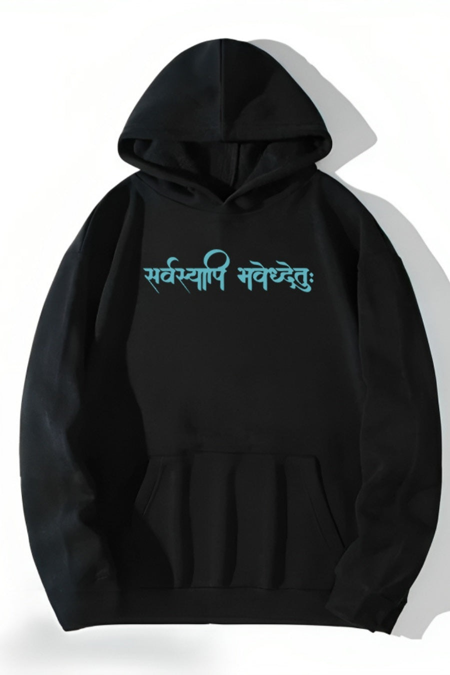 Sarvyapi Bhavedhyetu Printed Black Hoodies