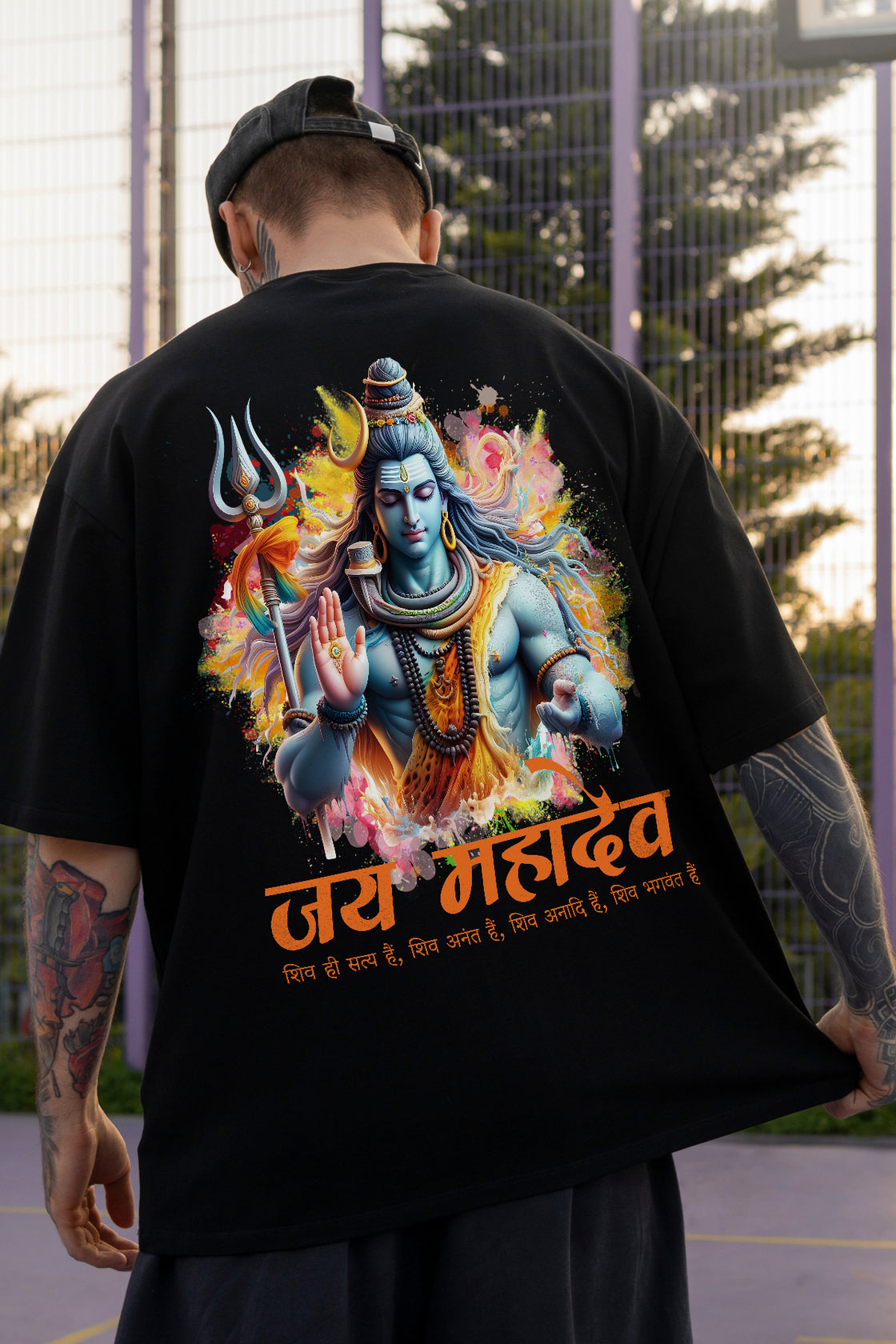 Men's Jai Mahadev Printed Oversized/Regular T-shirt