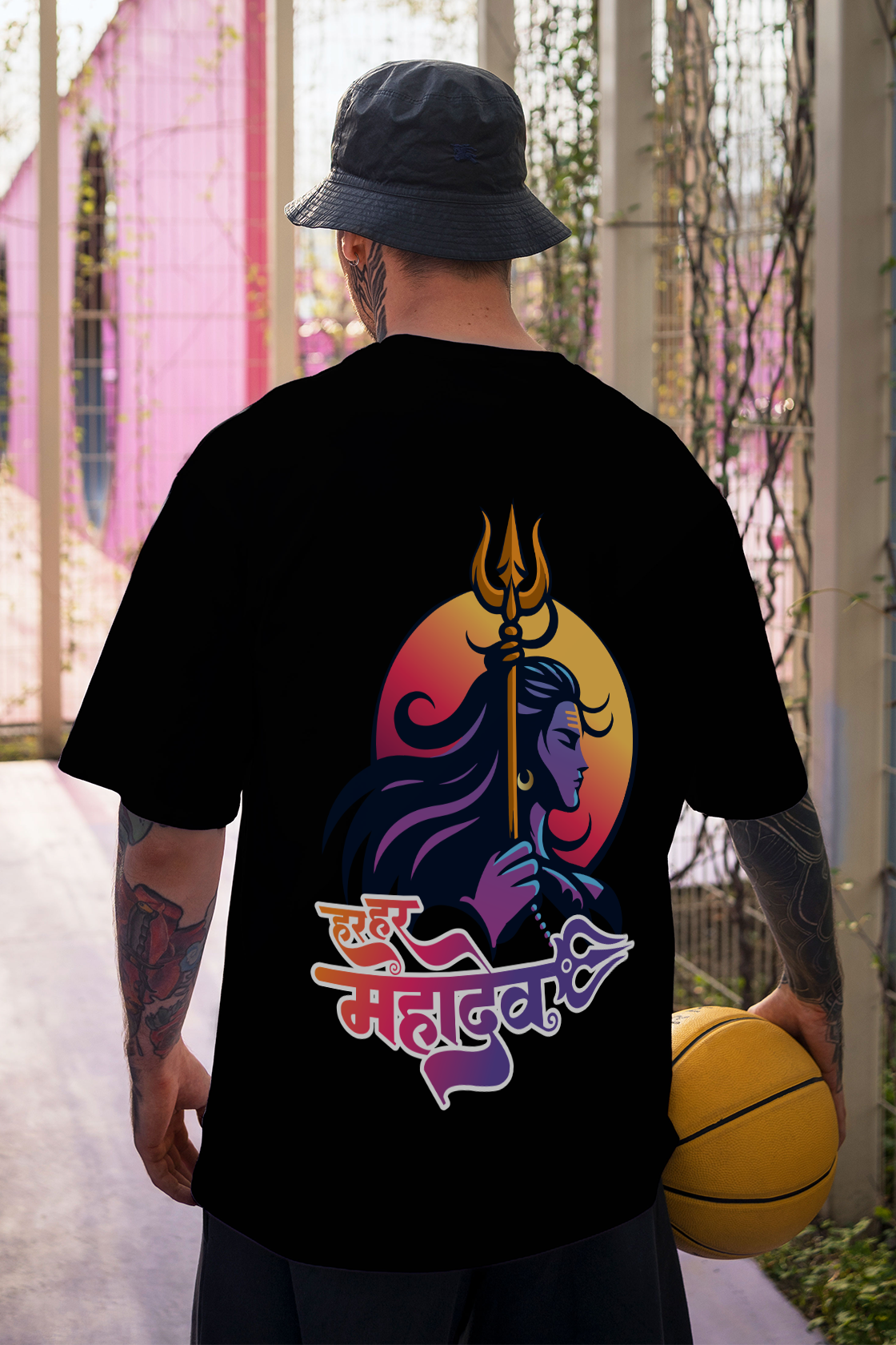 Men's Har Har Mahadev 2 Printed Oversized/Regular T-shirt