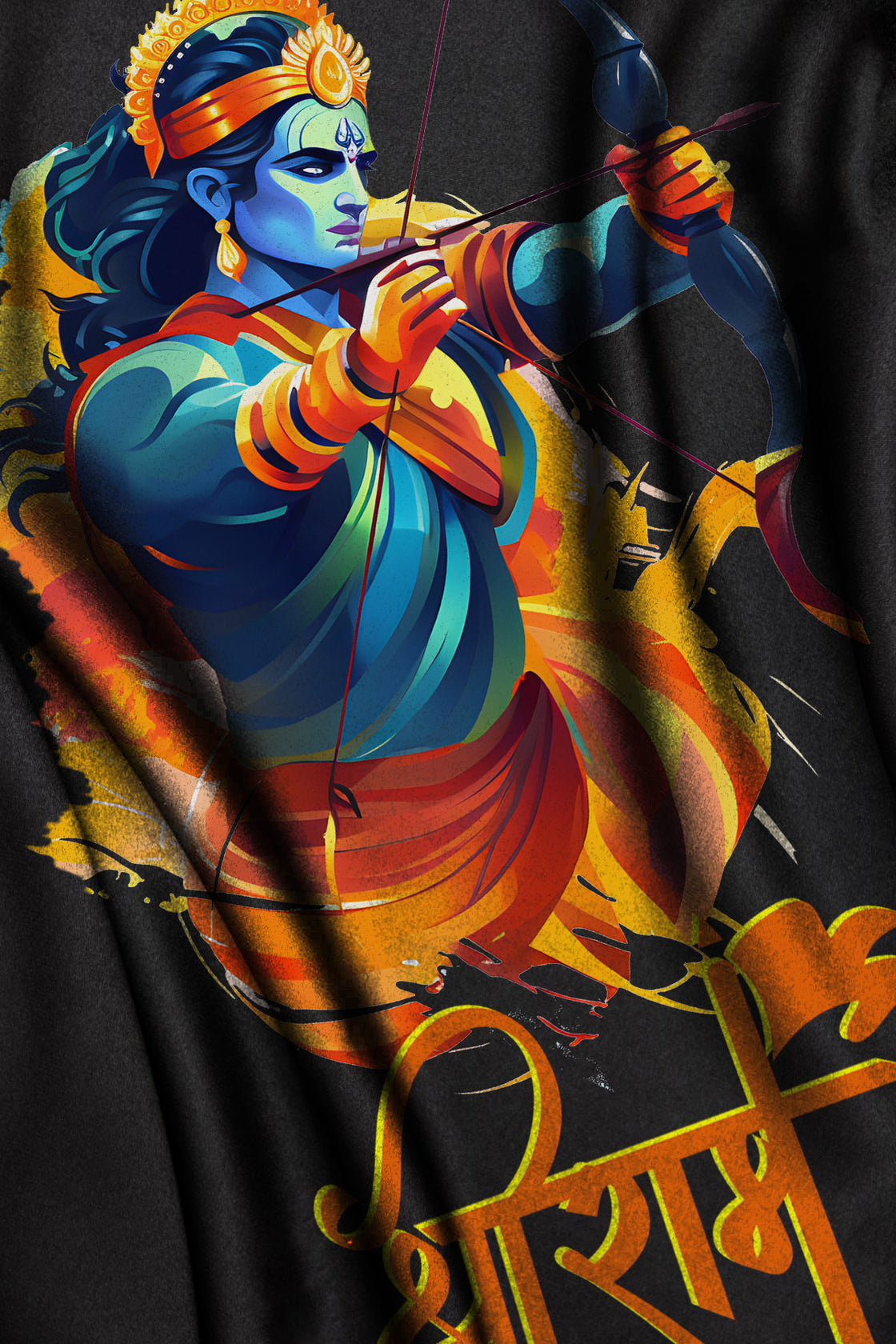 Men's Shree Ram 7 Graphic Oversized/Regular T-shirt