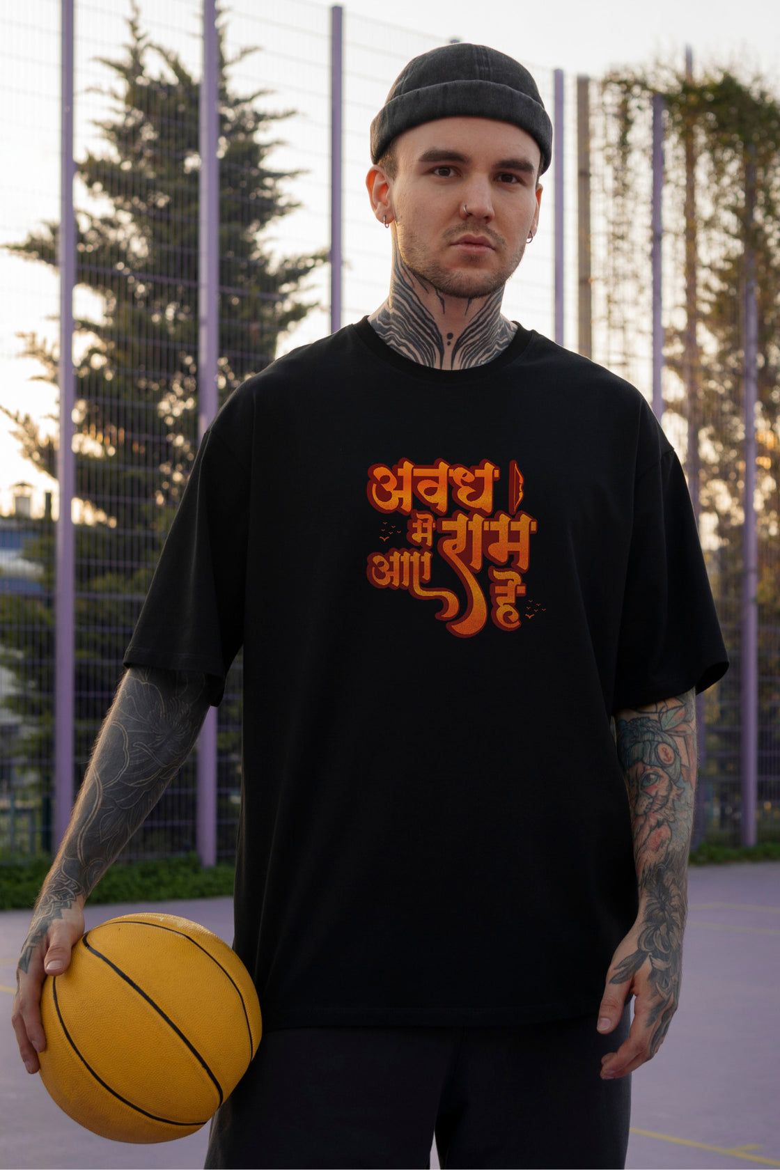 Men's Awadh Graphic Oversized T-shirt