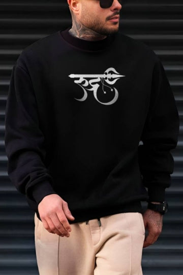 Rudra Printed Black Sweatshirt