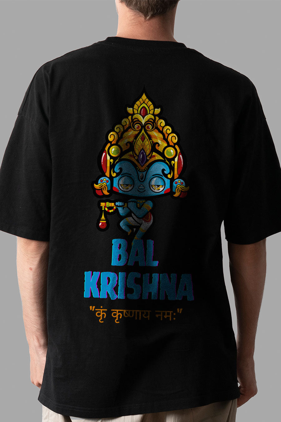 Men's Bal Krishna Printed Oversized/Regular T-Shirt