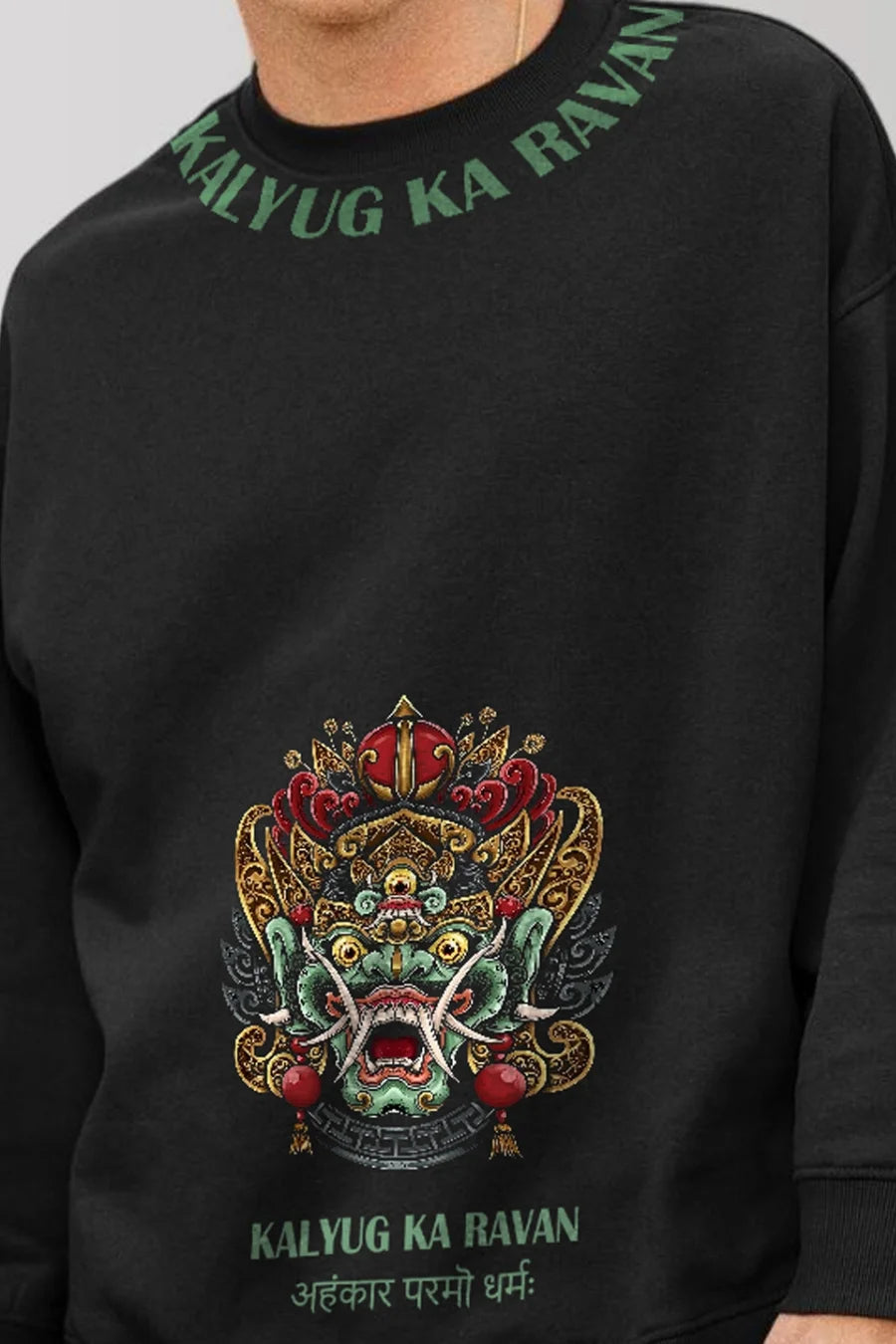 Kalyug Ka Ravan Printed Oversized Winter Sweatshirt