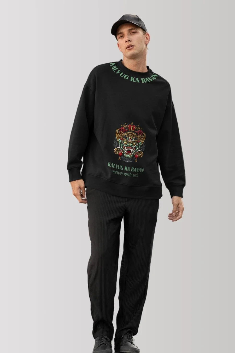 Kalyug Ka Ravan Printed Oversized Winter Sweatshirt