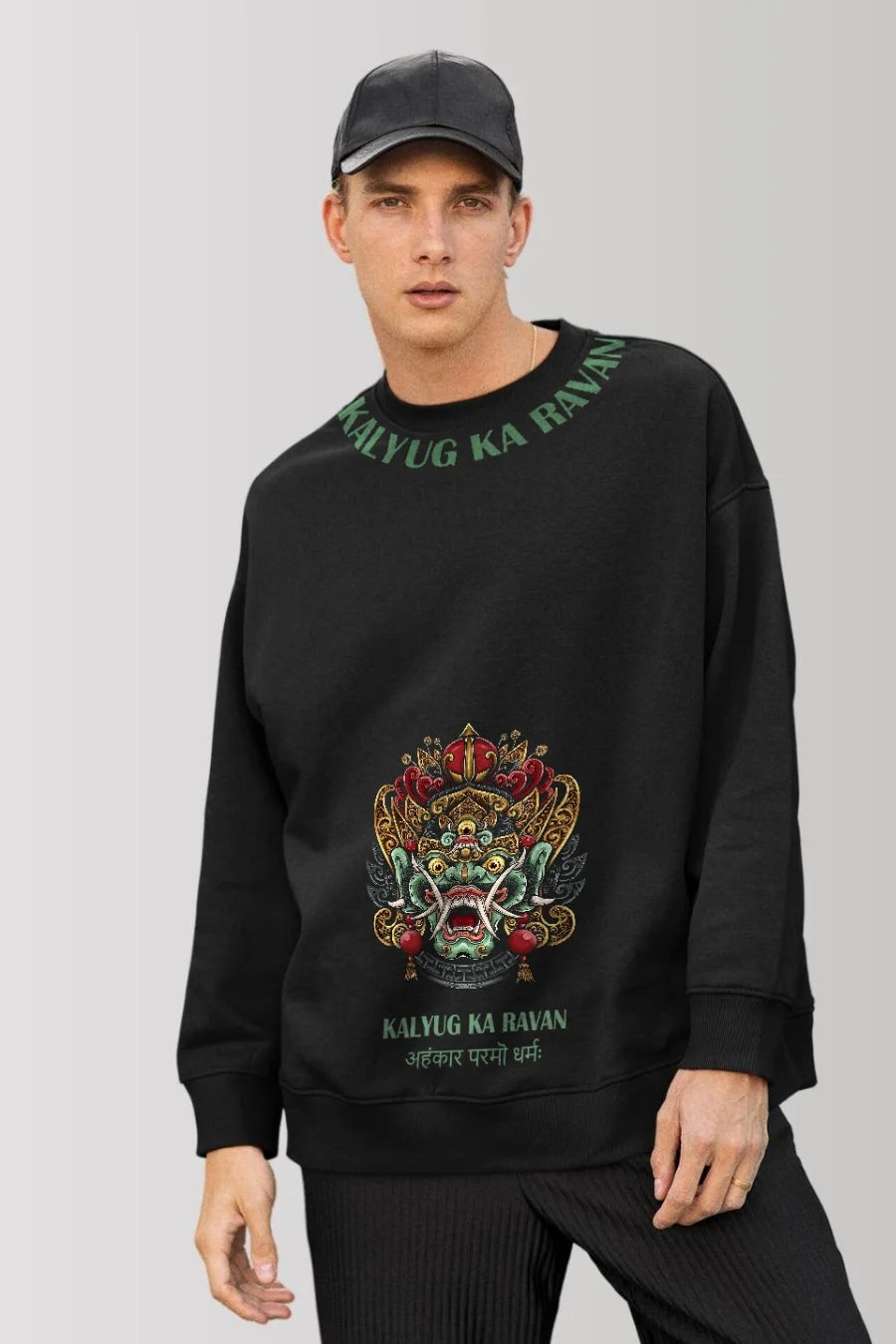 Kalyug Ka Ravan Printed Oversized Winter Sweatshirt